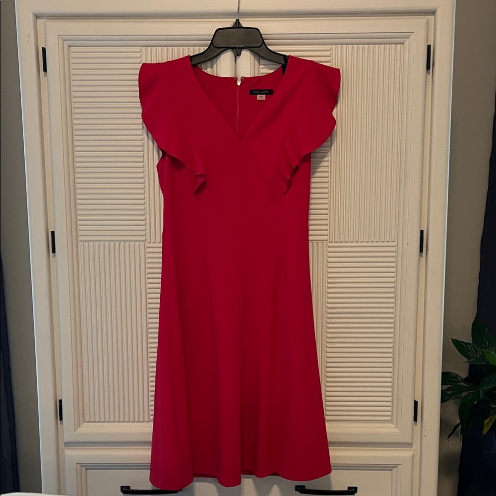 NWT Beautiful Tommy Hilfiger Fuchsia Color Dress with Ruffle Sleeve - Size 6